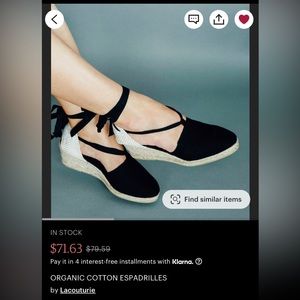 Lacouturie organic cotton black espadrilles, 7